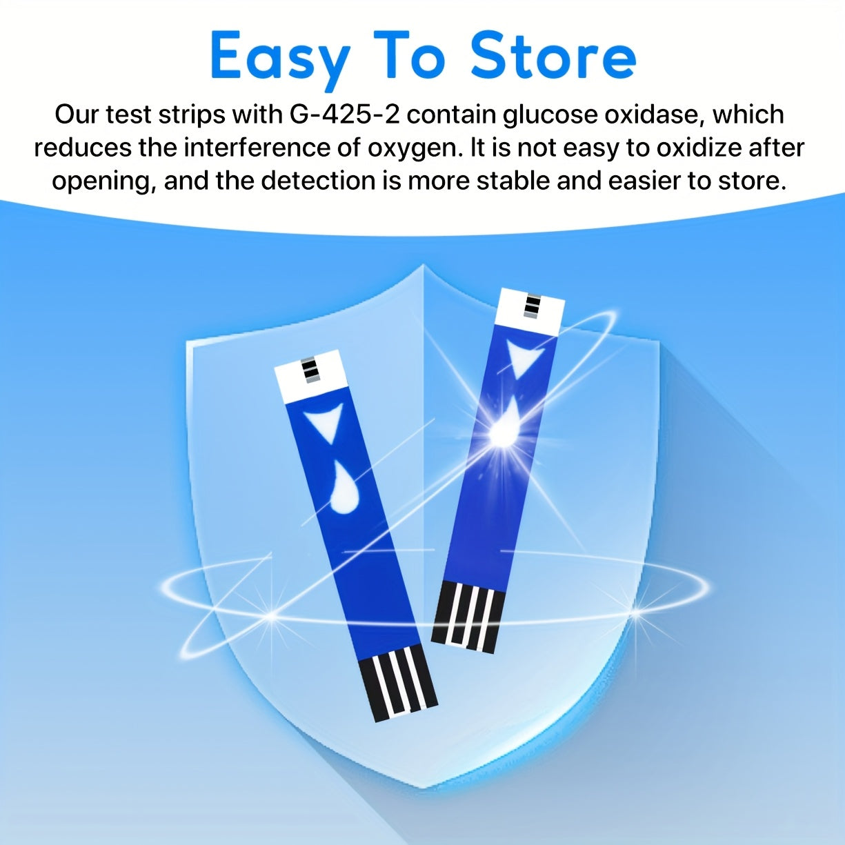 Linksun G-425-2 bloedglucosemeterkit, 100 bloedglucoseteststrips, 100 lancetten, 1 bloedglucosemeter, prikpen, geen codering nodig, groot display