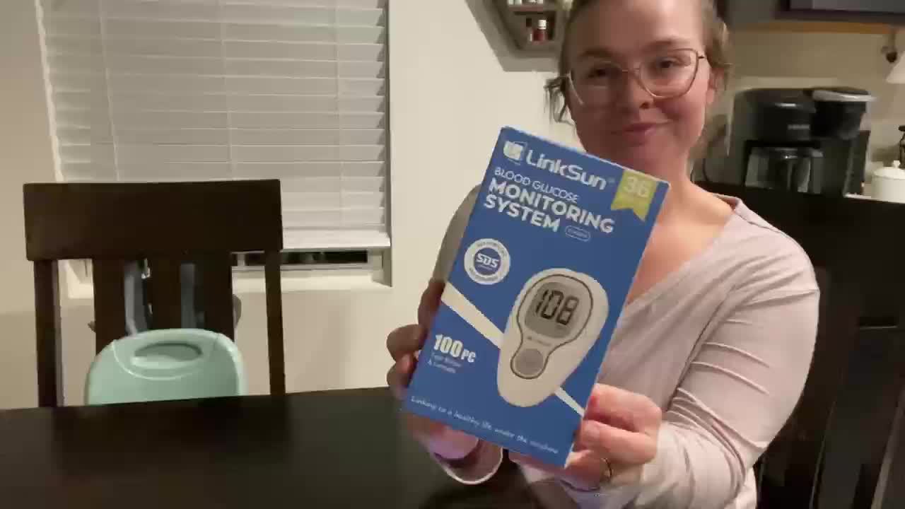 LinkSun G-425-3 Blood Glucose Monitor Kit, 100 Test Strips, 100 Lancets, 1 Blood Sugar Monitor, 1 Lancing Device, Diabetes Testing Kit No Coding, Glucometer Large Display, Diabetes Testing Kit for Home Use