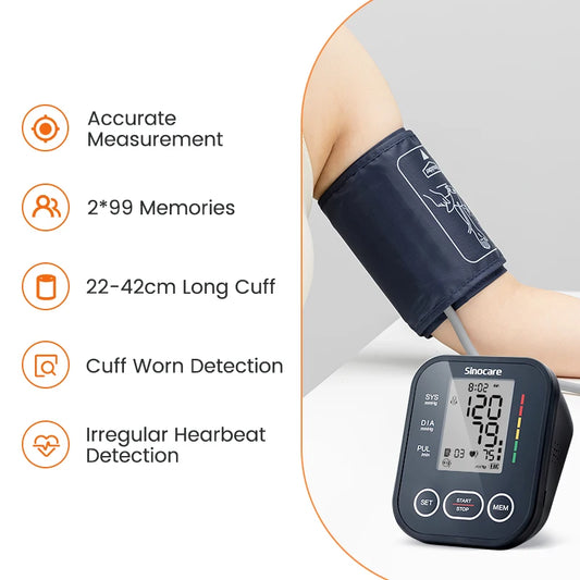 Blood Pressure Monitor Digital Sphygmomanometer Automatic Tensiometer Tonometer Home Medical Use Heart Rate Pulse Meter