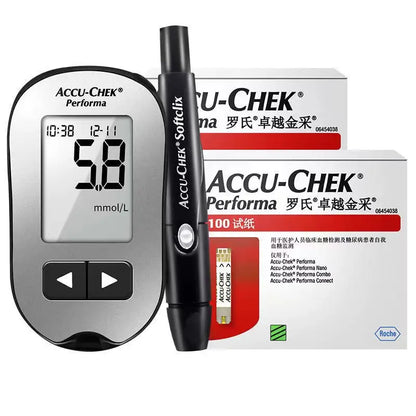 Accu Chek Performa bloedglucose teststrips, lancettensets, bloedsuiker-glucosemeter testkit, glucosemeter ACCU Chek EXP: Maximum